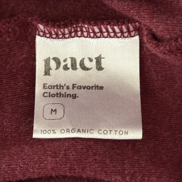 Pact Burgundy Organic Cotton High-Low Split Hem Sweatshirt - Picture 9 of 9